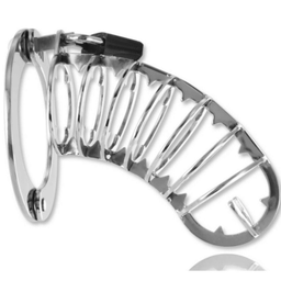 Obsenza - Metallischer Peniskäfig mit Sicherheitsschloss – 14 cm, Edelstahl, verstellbar - Image 1