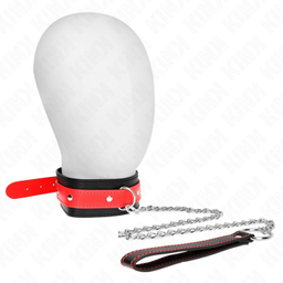 Obsenza - KINK Verstellbare Halskette mit rotem Band 65 cm Entdecken Sie die elegante Kontrolle mit unserer verstellbaren Halskette von KINK. Das hochwertige Design verbindet Stil, Komfort und Funktionalität, ideal für anspruchsvolle BDSM- und Well-being-Erlebniss - Image 1