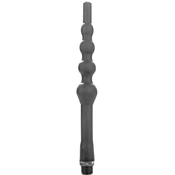Obsenza - Ducha Anal de Silicona con Beads de 27 cm para Higiene y Placer - Negro - Image 1