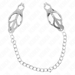 Obsenza - Pinces à Mételles Trèfle Japonais avec Chaîne Argent 30 cm - KINK - Image 1