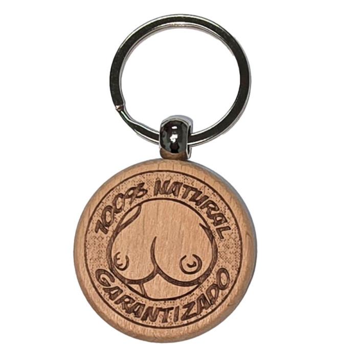 Obsenza - Wooden breast-shaped keychain - Image 1