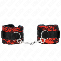 Obsenza - KINK Velvet Lace Wrist Restraints and Nylon Bindings 23x6. - Red - Image 1