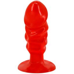 Obsenza - Plug Anal Unisex con Ventosa y Textura para Estimulación del Punto G y P Disfruta de una experiencia única con este plug anal unisex, diseñado para estimular el punto G y P con comodidad y seguridad. - Rojo - Image 1