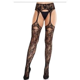 Obsenza - Elegant Lace Stockings with Garter Belt for Seductive Style by Leg Avenue - OS - Image 1