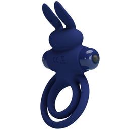Obsenza - Anel Vibrante Doble Coelho com Vibração para Prazer Intensificado - Azul - Image 1