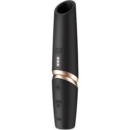Obsenza - SATISFYER Perfect Kiss Wave Klitoris-Stimulator Schwarz / Gold – Innovative Luftimpuls-Technologie für intensive Momente - Schwarz - Image 1