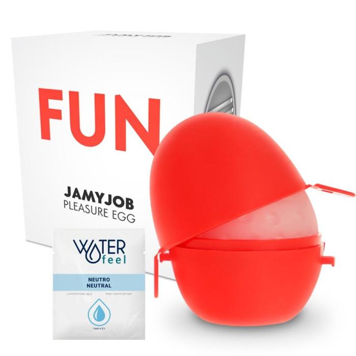 Obsenza - Jamyjob Discreet Egg Masturbator for Enhanced Pleasure - Red - Image 1