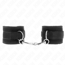 Obsenza - KINK Nylon Bind Hook &amp; Loop Wrist Restraints Adjustable 18-35 cm - Black - Image 1