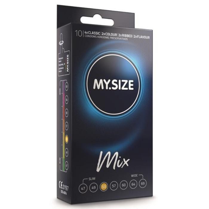 Obsenza - Préservatifs Mix MY SIZE 53 mm - 10 unités, Variété Hypoallergénique et Vegan - Image 1