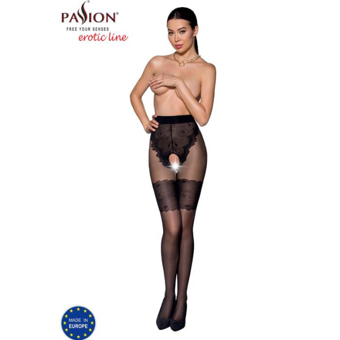 Obsenza - Passion Tiopen 013 Black Tights 1/2 20/40 Den - Elegant Stockings with Thigh Opening - Black - Image 1