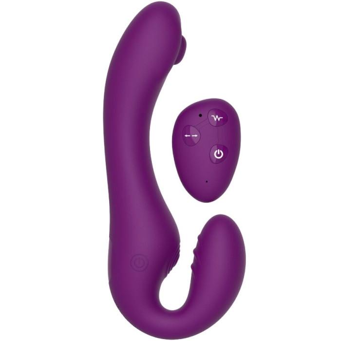 Obsenza - Vibrador 2 en 1 sin Tirantes con Control Remoto y Pulsación Morado - Image 1