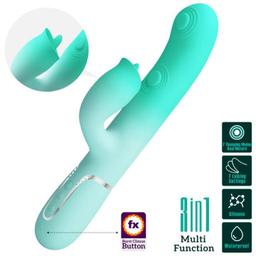 Obsenza - Vibratore Multifunzionale Coniglio Gigi Verde Acqua per Piacere Completo - Acqua - Image 1
