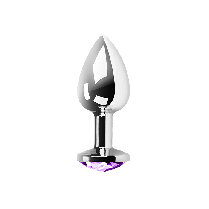 Obsenza - Plug Anal Lila de Metal con Decoración Brillante para Placer y Estimulación - Image 1