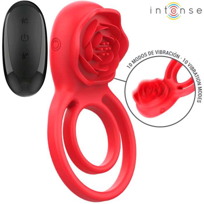 Obsenza - Intense Gail Rose Stimulator with 10 Vibrations and Remote Control - Red - Image 1