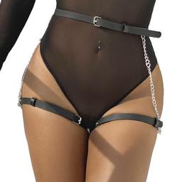 Obsenza - Cintura in Pelle Subblime con Dettagli Catena Eleganza Seduzione - OS - Image 1