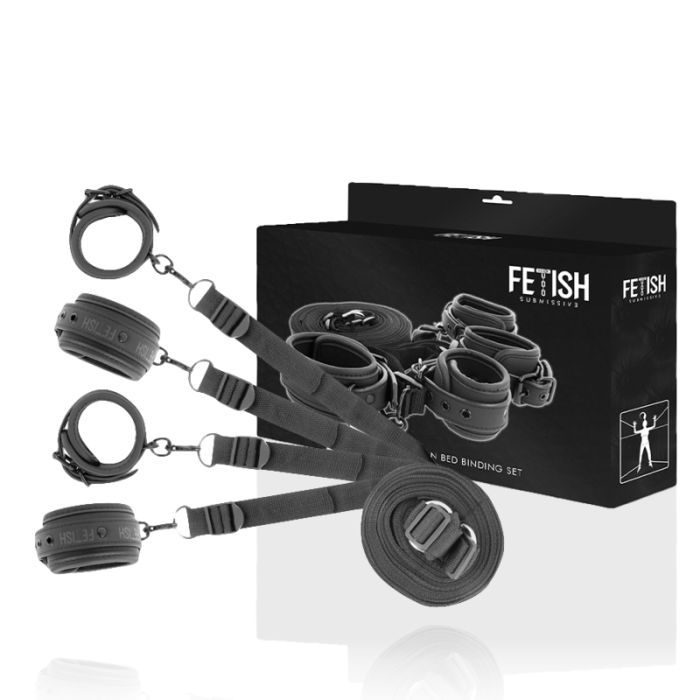 Obsenza - Luxus BDSM Set aus Handschellen und Krawatte mit Neopren-Futter - Image 1