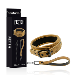 Obsenza - Collar de Dominación con Cadena y Forro de Neopreno Fetish Submissive - Negro - Image 1