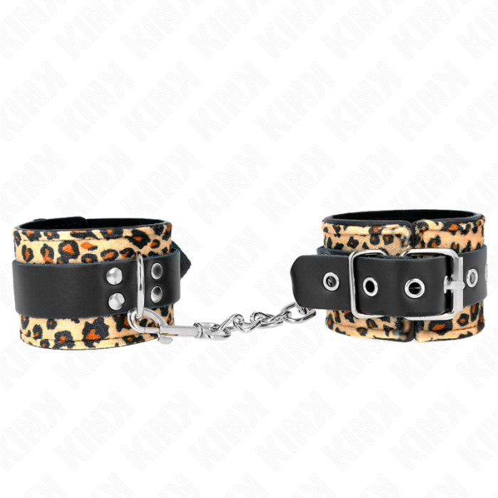 Obsenza - Leopard Real Leather Wrist Restraint Adjustable 18-29 cm x 5. - Image 1