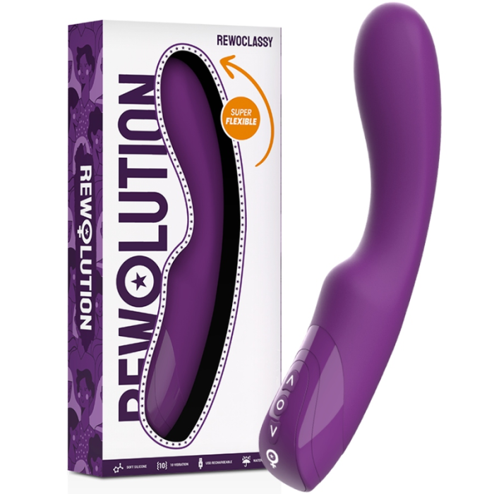 Obsenza - Vibrador Flexível RewoClassy Ponto G com Ondulações Profundas - Roxo - Image 1