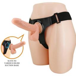 Obsenza - Imbragatura Slip Universale con Dildo Tom 20 cm Naturale - PRETTY LOVE - Image 1