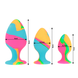 Obsenza - Conjunto de Plugues de Silicone Multicolor para Prazer Incomum - Image 1