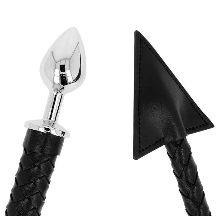 Obsenza - OHMAMA Fetish Devil's Tail Leather & Metal Butt Plug 7 cm - Image 1