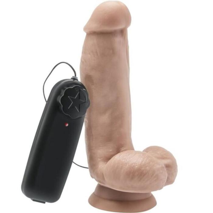 Obsenza - Get Real 12 cm Realistic Dildo with Vibrating Balls and Remote Control - Image 1