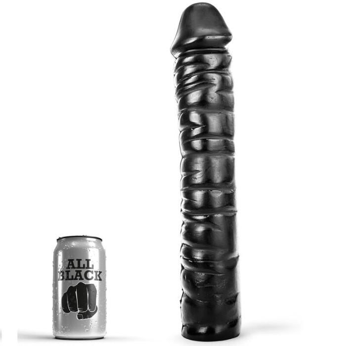 Obsenza - Gode All Black 38 cm avec Tige Nervurée et Stimulation Intense - Noir - Image 1