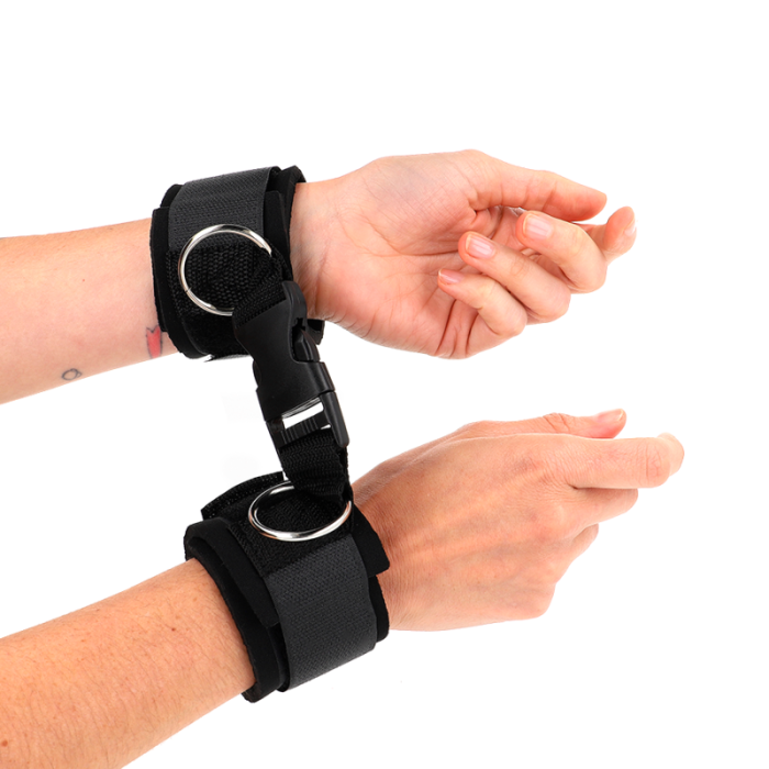 Obsenza - KINK Neoprene Hook & Loop Fastener Wrist Restraints Adjustable 22-34 cm - Black - Image 1