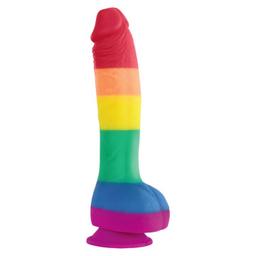 Obsenza - Dildo Pride Bandiera LGBT 19 cm - Silicone Arcobaleno per Esplorazione - Image 1