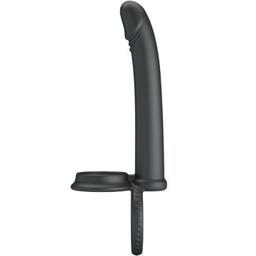 Obsenza - Anel de Pênis Duplo com Vibração e Dupla Penetração Preto - Pretty Love - Preto - Image 1