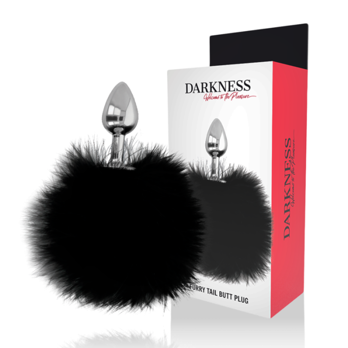 Obsenza - Darkness Extra Anal Buttplug with Bunny Tail - 7 cm - Black - Image 1
