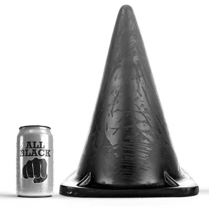 Obsenza - All Black Triangular Plug 30 cm for Enhanced Anal Pleasure - Black - Image 1