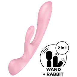 Obsenza - SATISFYER Triple Oh Hybrid Vibration Rabbit Wand for Intense Stimulation - Image 1