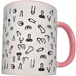 Obsenza - Taza blanca penes &amp; asa rosa 370 ml - Image 1