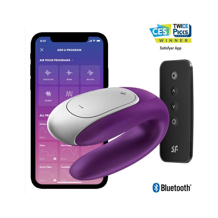 Obsenza - Vibratore Doppio Partner Satisfyer Double Fun Viola per Coppie - Image 1