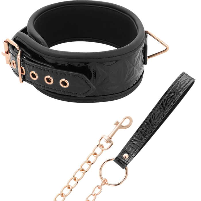 Obsenza - BEGME Premium Vegan Lederhalsband Black Edition für BDSM & Fetischspiele - Schwarz - Image 2