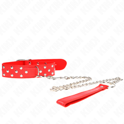 Obsenza - Colar de Alça de Rebite de Anel com Cinto Ajustável 65cm KINK - Vermelho - Image 1