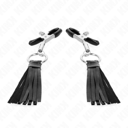 Obsenza - KINK Kunstleder Quasten Nippelklemmen 6 cm für sinnliche Stimulation - Image 1