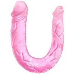 Obsenza - Double Dong Translucide 30,5 cm - Gode Compact 2 en 1 - Rose - Image 1