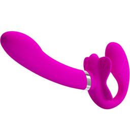 Obsenza - Valerie Vibratore Doppio Strap-On con 12 Vibrazioni Viola - Viola - Image 1