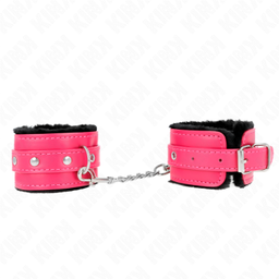 Obsenza - Appui-Poignets Doublés de Fourrure Premium avec Ceinture Ajustable KINK - Rose - Image 1
