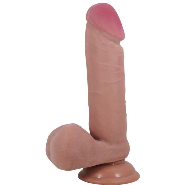 Obsenza - Pretty Love Sliding Skin Series Realistic Dildo with Suction Cup Brown 20. - Image 1