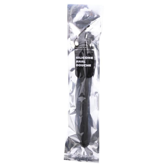 Obsenza - All Black Shower Anal Hinchable Silicone 27cm for Hygienic Pleasure - Black - Image 1