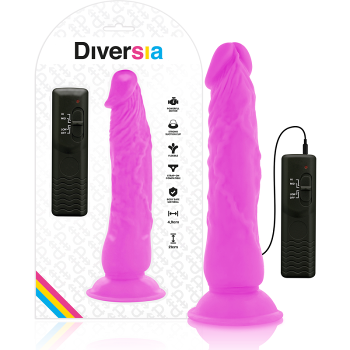 Obsenza - Dildo Realístico Flexível con Vibración y Ventosa Diversia 21 cm - Image 1