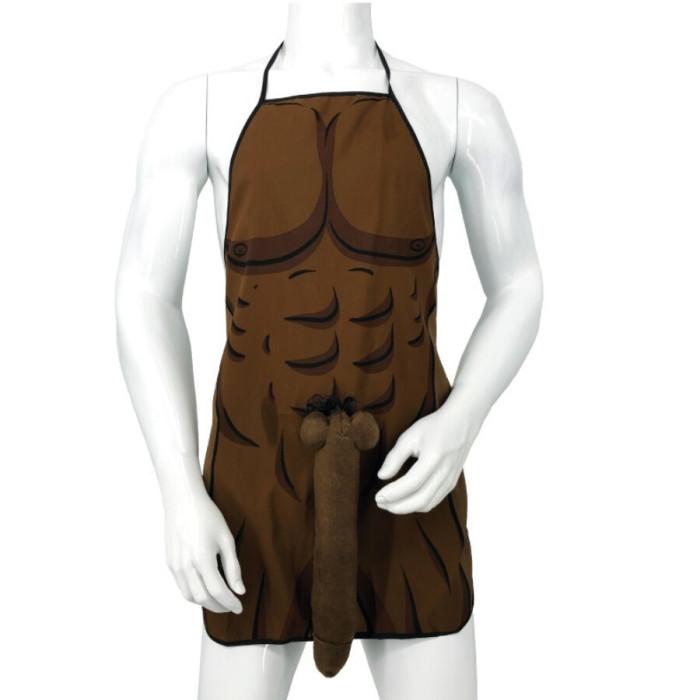 Obsenza - Muscular apron with 3d penis in brown tone - Image 1