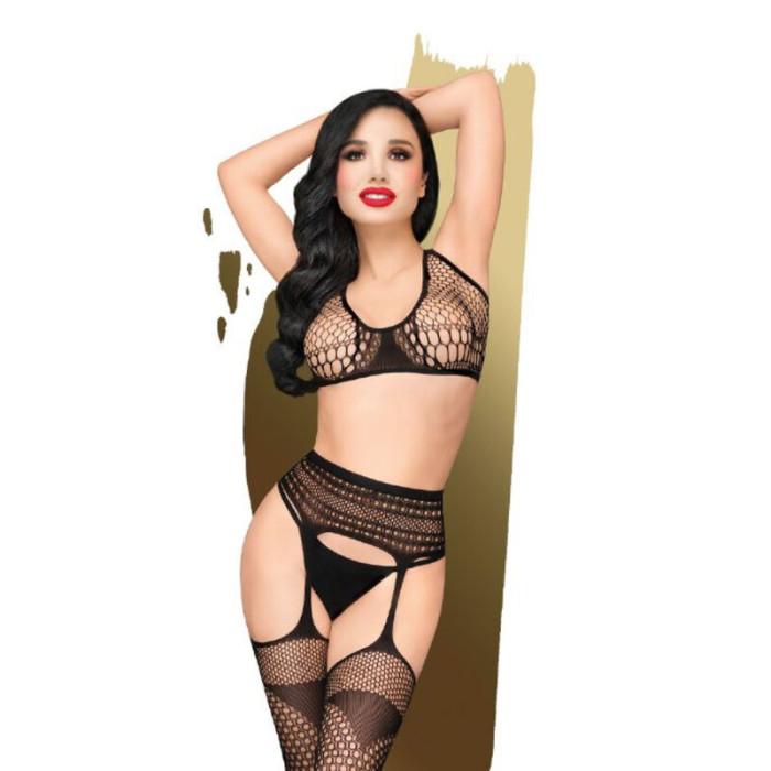 Obsenza - Set de Lencería Seductora Smoking Gun 2 Piezas XL de PENTHOUSE LINGERIE - Negro - Image 1
