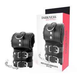 Obsenza - Algemas de Couro Ajustáveis com Forro para BDSM e Fetiche - Preto - Image 1