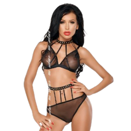 Obsenza - Dotty Set de Lencería Elegante de 2 Piezas por ME-SEDUCE - Negro - Image 1