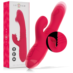 Obsenza - INTENSE DUA Multifunktions-Wiederaufladbarer Auf- und Ab-Vibrator mit Zunge - Rot - Image 1